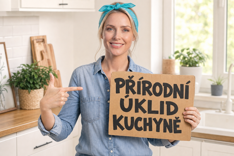 Šarlota doporučuje přírodní úklid kuchyně ve světlé domácí kuchyni